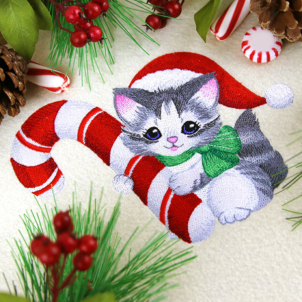 Sweet Candy Cane Kitten