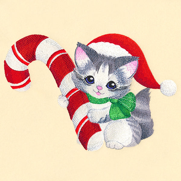 Sweet Candy Cane Kitten