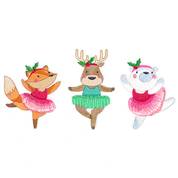 Twirling Christmas Ballerinas Trio