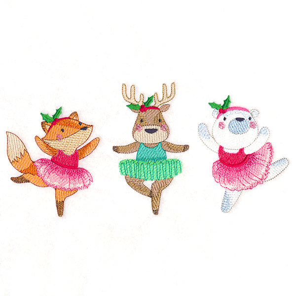 Twirling Christmas Ballerinas Trio