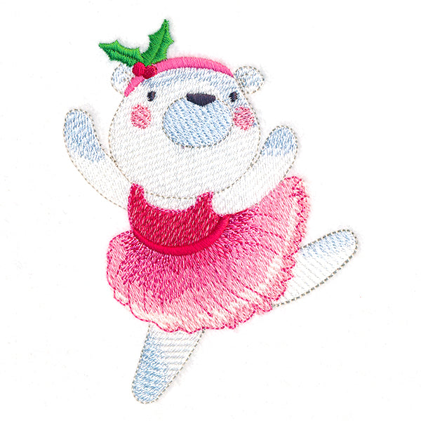 Twirling Christmas Polar Bear Ballerina