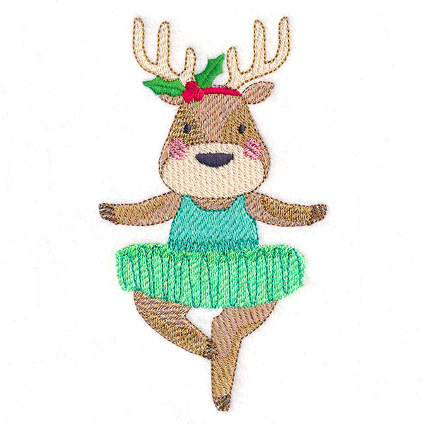 Twirling Christmas Reindeer Ballerina