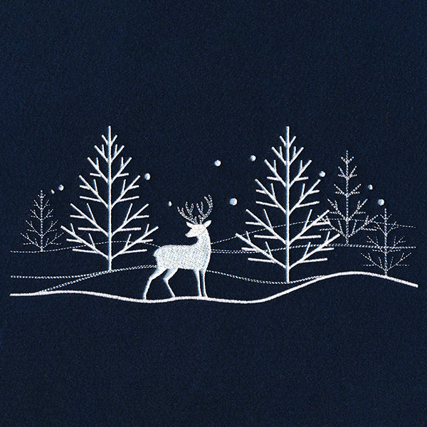 Snowy Deer Scene Border