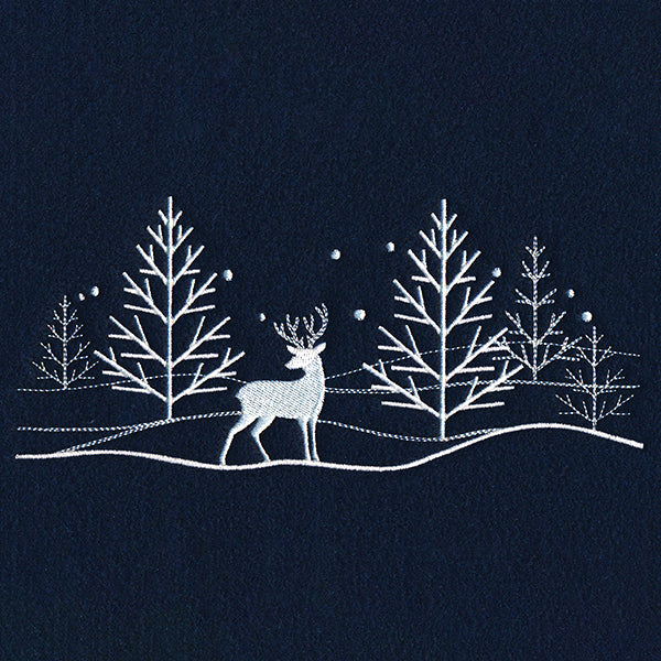 Snowy Deer Scene Border
