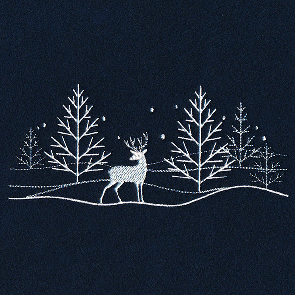 Snowy Deer Scene Border