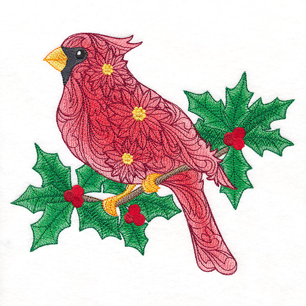 Filigree Cardinal on Holly