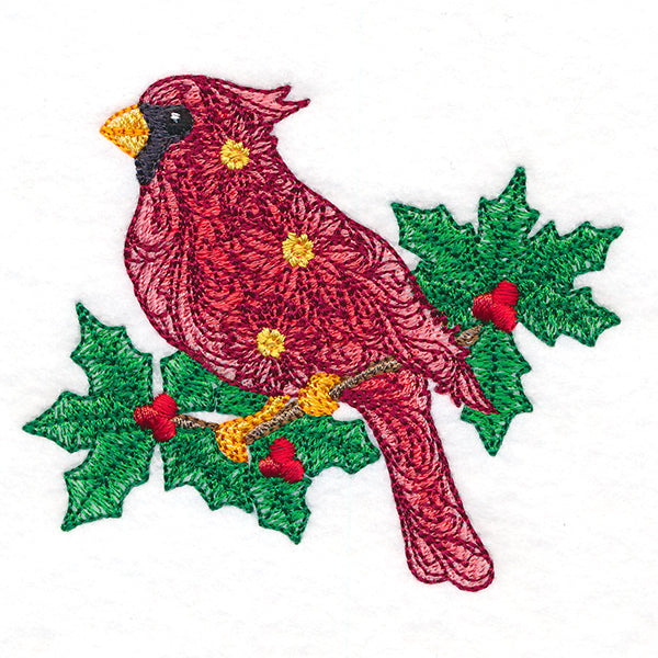 Filigree Cardinal on Holly