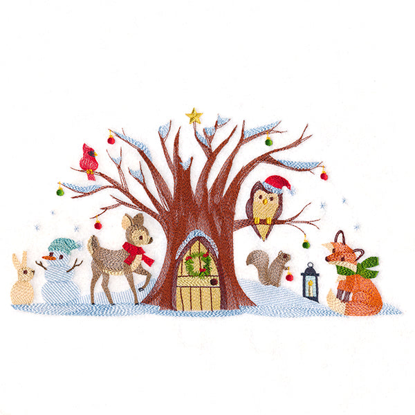 Woodland Christmas Gathering Border