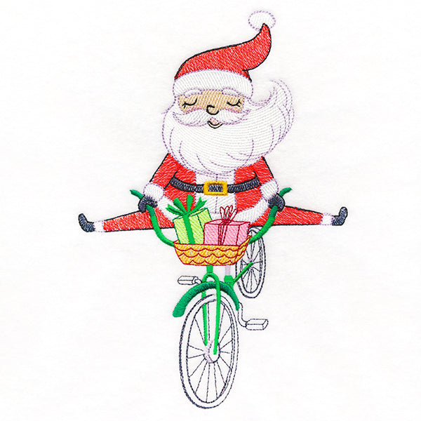 Jolly Free-Wheeling Santa