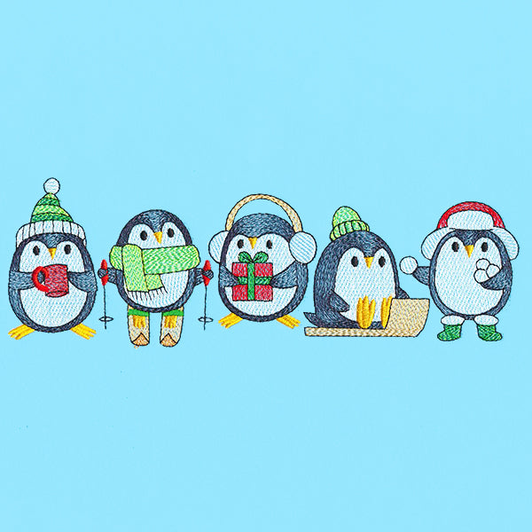 Bundled-Up Penguin Border