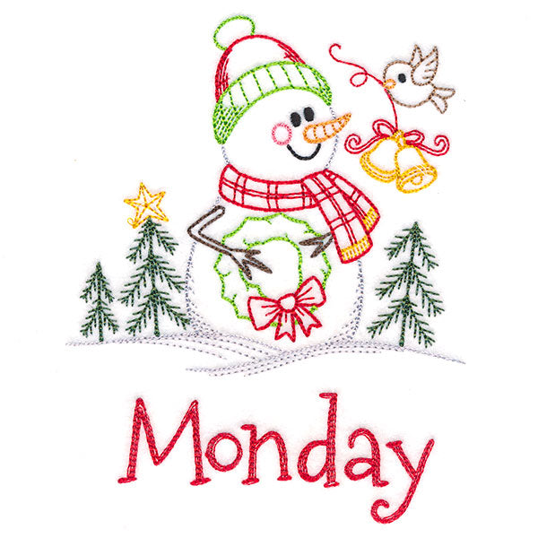 Snowman and Wreath on Monday (Vintage)