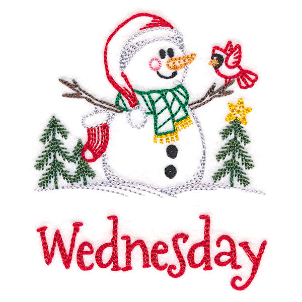 Snowman and Stocking on Wednesday (Vintage)