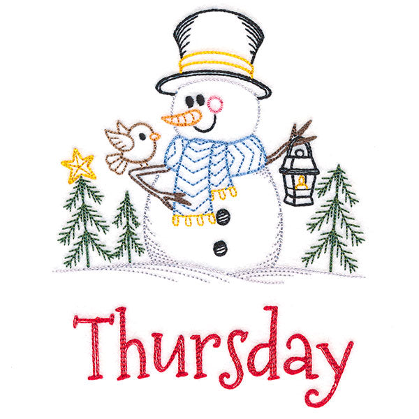 Snowman and Lantern on Thursday (Vintage)