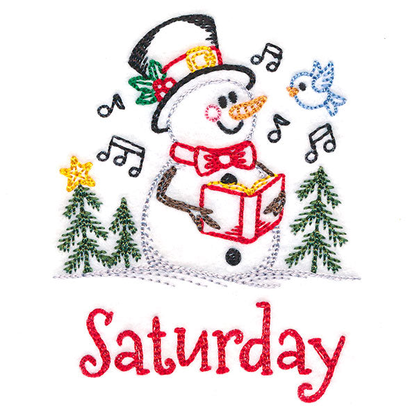 Snowman and Book on Saturday (Vintage)