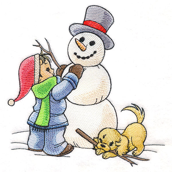 Childhood Charm - Building a Snowman