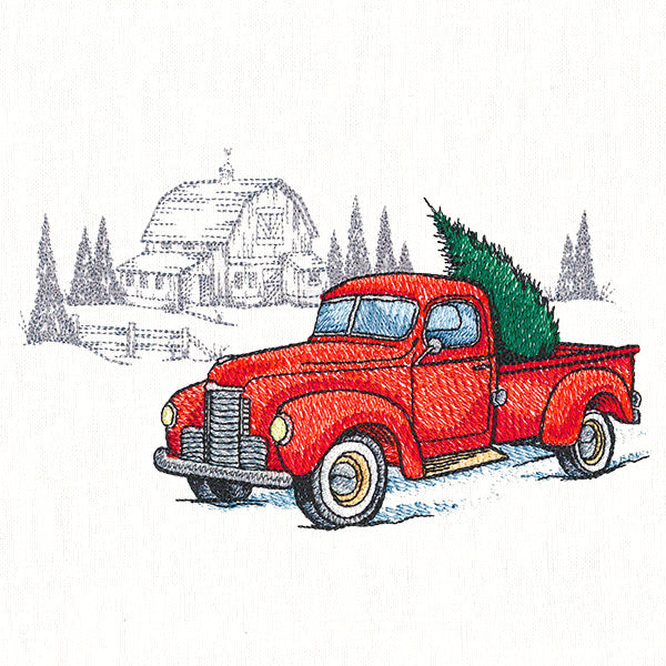Country Christmas Retro Truck