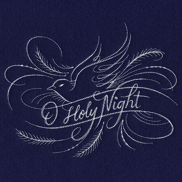 O Holy Night Calligraphy (Whitework)