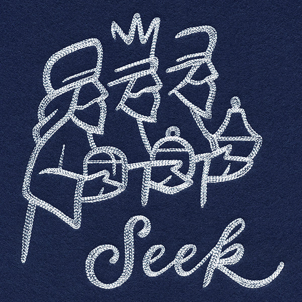 Three Wise Men with Seek (Whitework)