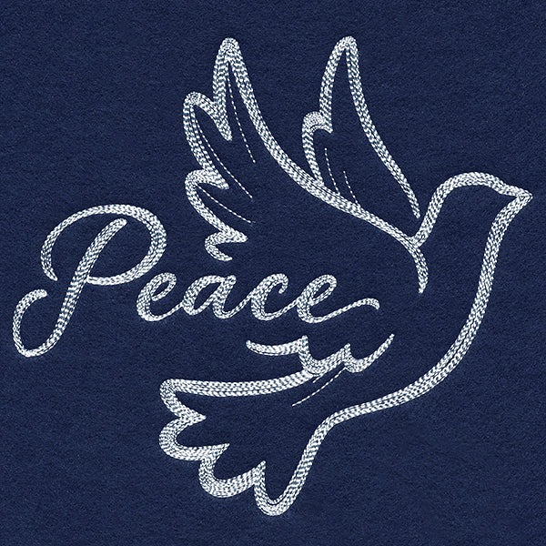 Dove with Peace (Whitework)