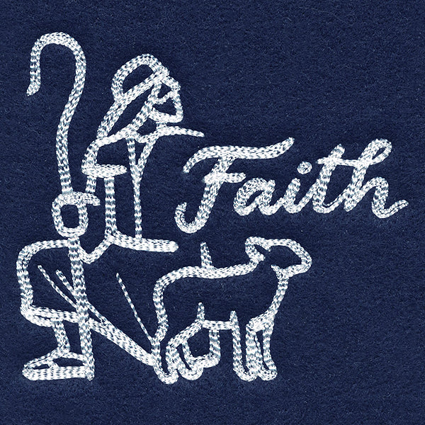 Shepherd with Faith (Whitework)