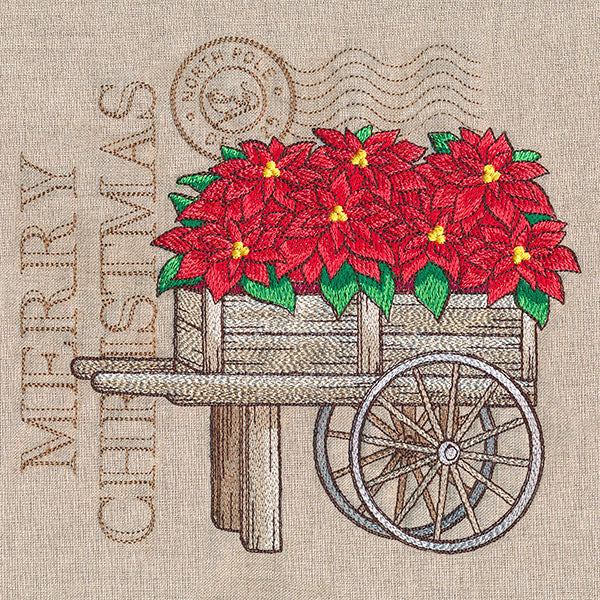 Fresh Poinsettia Cart Medley