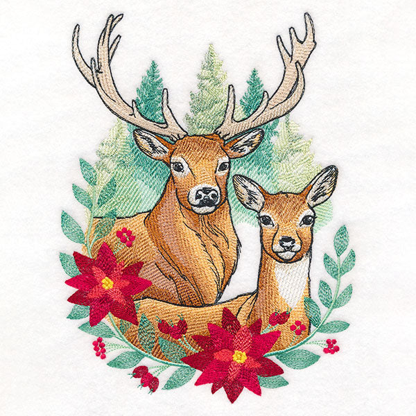 Serene Christmas Deer Scene