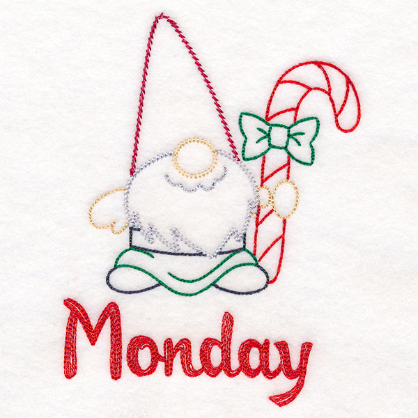 Gnome with Candy Cane on Monday (Vintage)