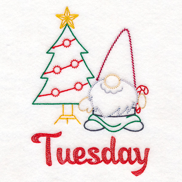 Gnome with Christmas Tree on Tuesday (Vintage)