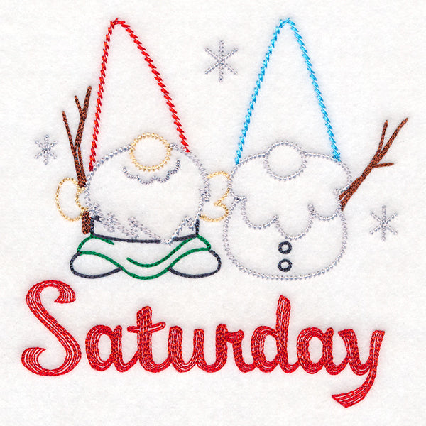 Gnome with Snowman on Saturday (Vintage)