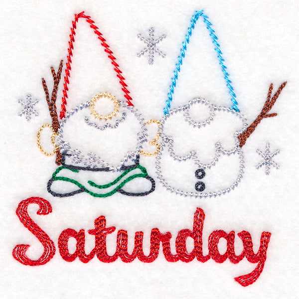 Gnome with Snowman on Saturday (Vintage)