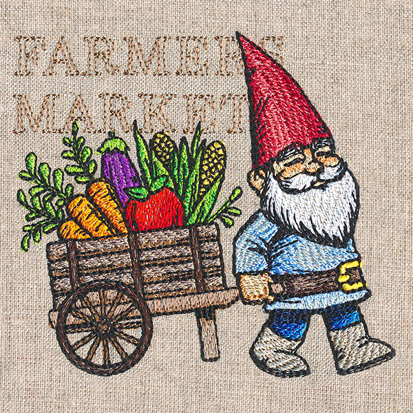 Summer Gnome with Vegetable Cart