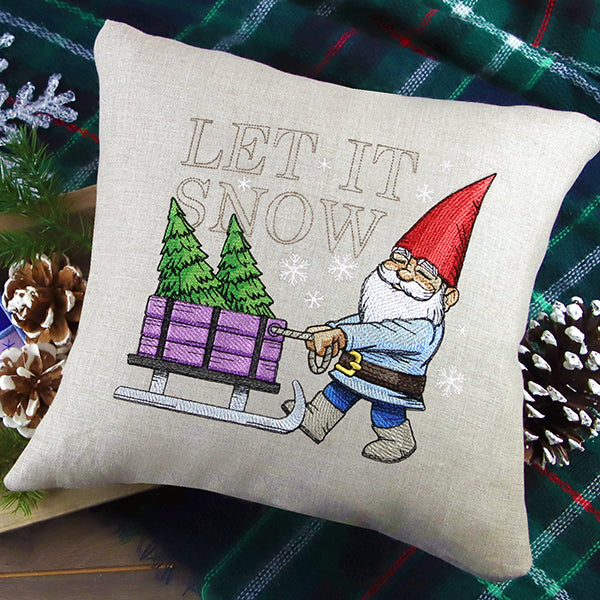 Winter Gnome with Tree Sled