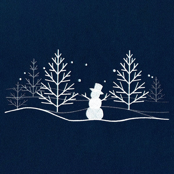 Winter Snowman Scene Border