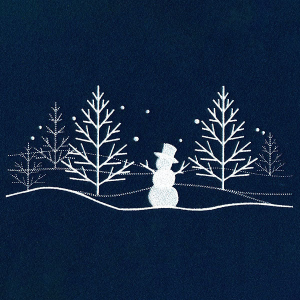 Winter Snowman Scene Border