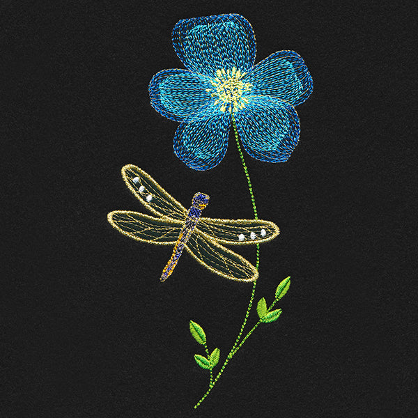 Springtime Treasures - Baby Blue Eyes and Dragonfly