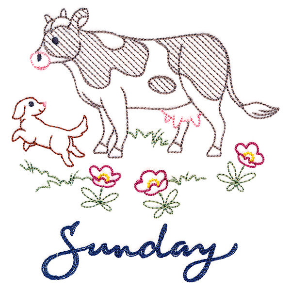 Charming Cow on Sunday (Vintage)