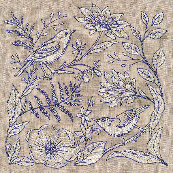 Birds and Botanicals Tapestry Square