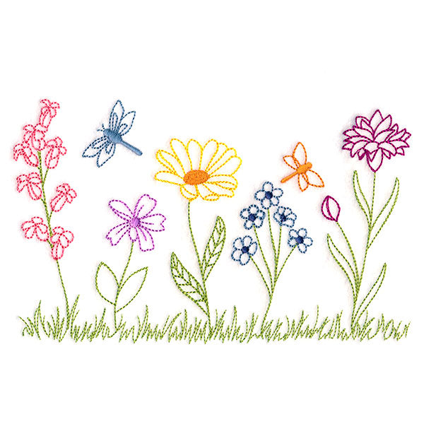 Charming Wildflower Border (Vintage)