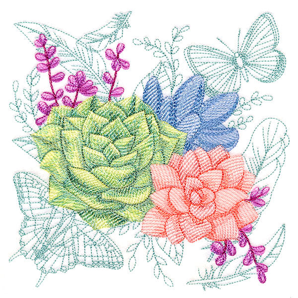 Succulents in Watercolor Medley