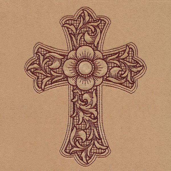 Flourishing Western Cross (Trapunto)