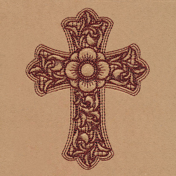 Flourishing Western Cross (Trapunto)