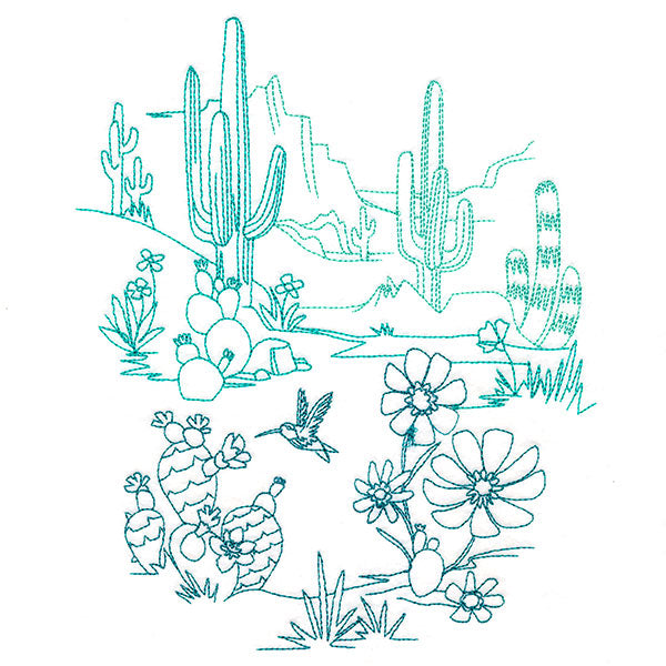 Lively Cactus Desert Scene