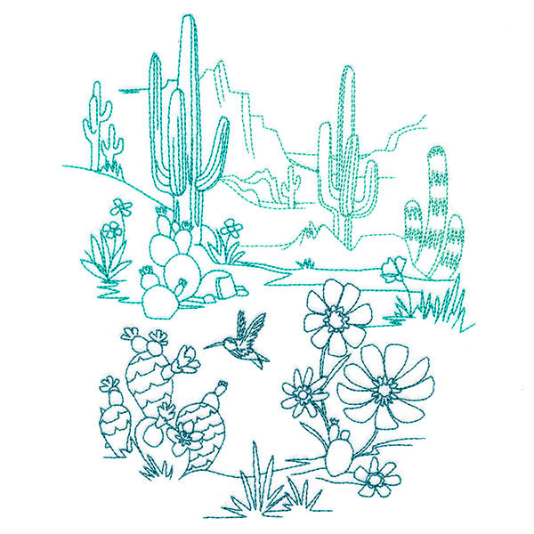 Lively Cactus Desert Scene