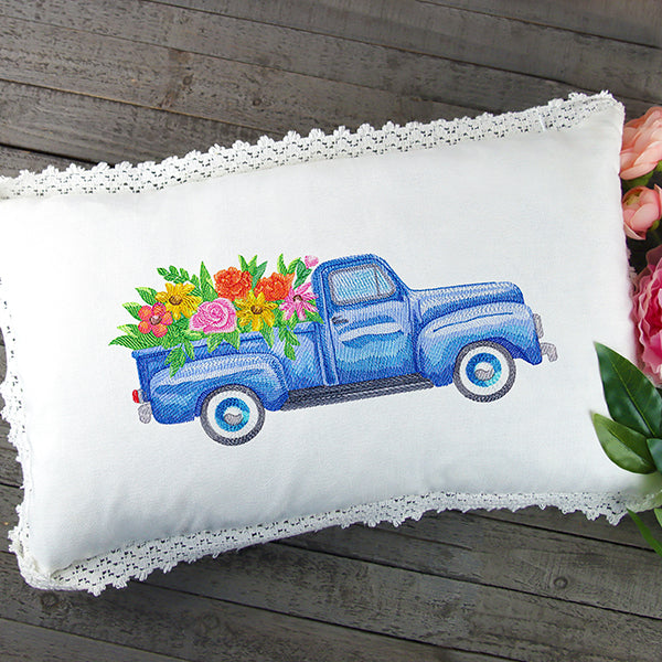Floral Retro Truck in Watercolor