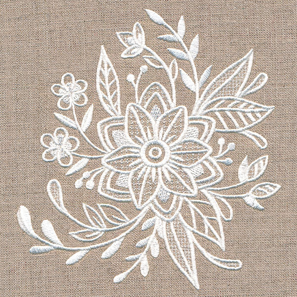 Exquisite Flourishing Bouquet (Whitework)