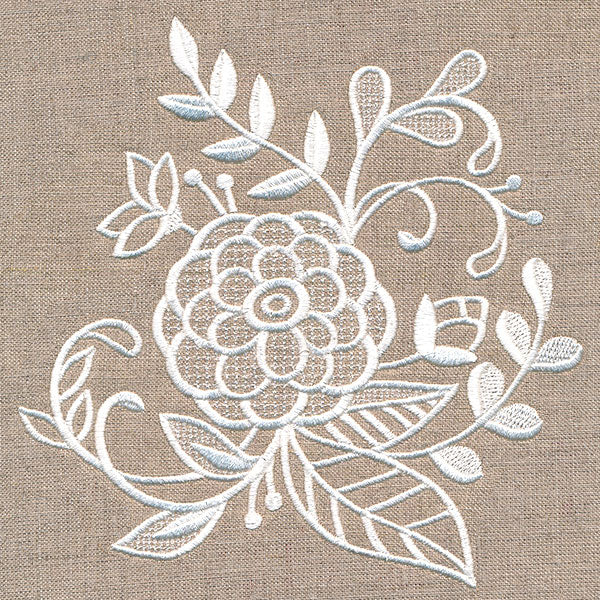 Exquisite Blossoming Bouquet (Whitework)