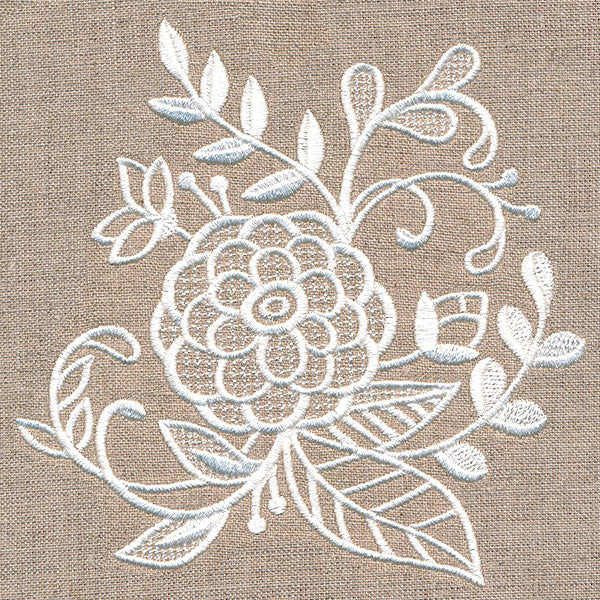 Exquisite Blossoming Bouquet (Whitework)