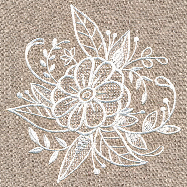 Exquisite Blooming Bouquet (Whitework)