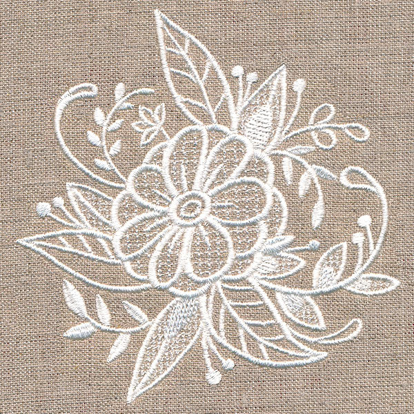 Exquisite Blooming Bouquet (Whitework)