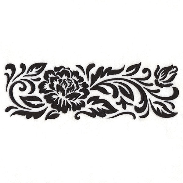 Flourishing Blooms Border (Blackwork)